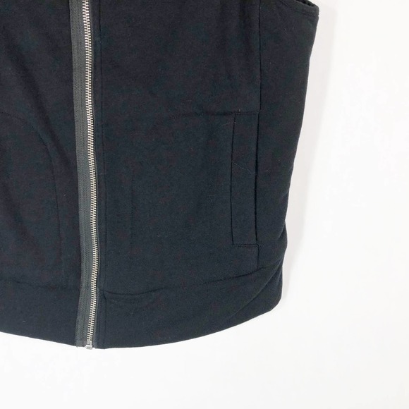 Splendid XS Vest Bridger Quilted Moto Zip Black Pockets Cotton Solid Collar 1054 - Picture 5 of 8